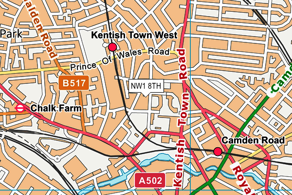 NW1 8TH map - OS VectorMap District (Ordnance Survey)