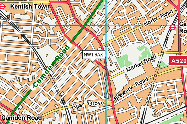 NW1 9AX map - OS VectorMap District (Ordnance Survey)