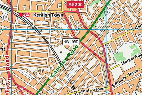 NW1 9BD map - OS VectorMap District (Ordnance Survey)