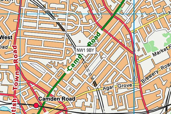 NW1 9BY map - OS VectorMap District (Ordnance Survey)