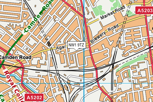 NW1 9TZ map - OS VectorMap District (Ordnance Survey)