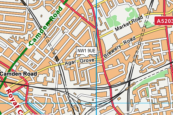 NW1 9UE map - OS VectorMap District (Ordnance Survey)