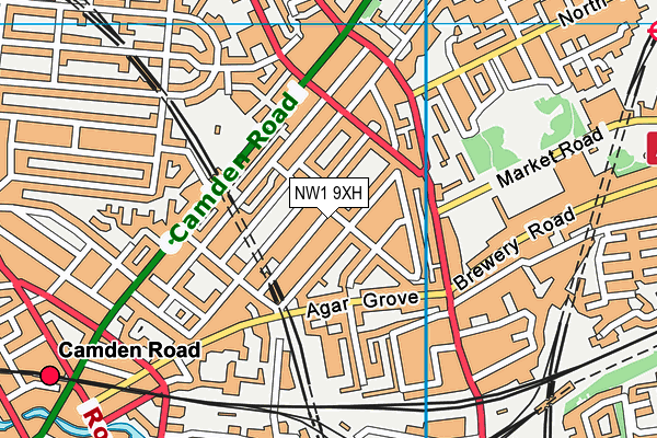 NW1 9XH map - OS VectorMap District (Ordnance Survey)