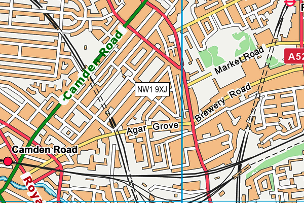 NW1 9XJ map - OS VectorMap District (Ordnance Survey)