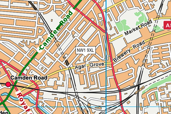 NW1 9XL map - OS VectorMap District (Ordnance Survey)