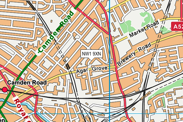 NW1 9XN map - OS VectorMap District (Ordnance Survey)