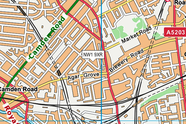 NW1 9XR map - OS VectorMap District (Ordnance Survey)