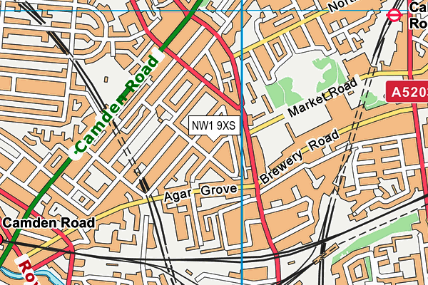 NW1 9XS map - OS VectorMap District (Ordnance Survey)