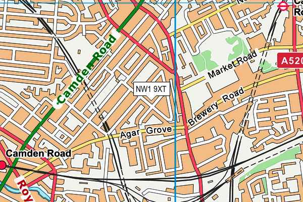 NW1 9XT map - OS VectorMap District (Ordnance Survey)