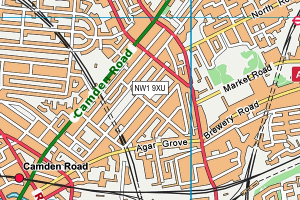NW1 9XU map - OS VectorMap District (Ordnance Survey)