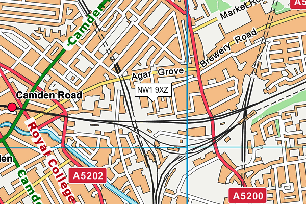 NW1 9XZ map - OS VectorMap District (Ordnance Survey)
