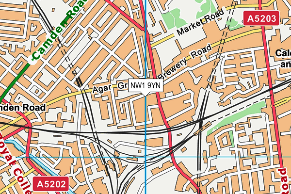 NW1 9YN map - OS VectorMap District (Ordnance Survey)