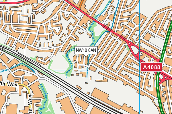 NW10 0AN map - OS VectorMap District (Ordnance Survey)
