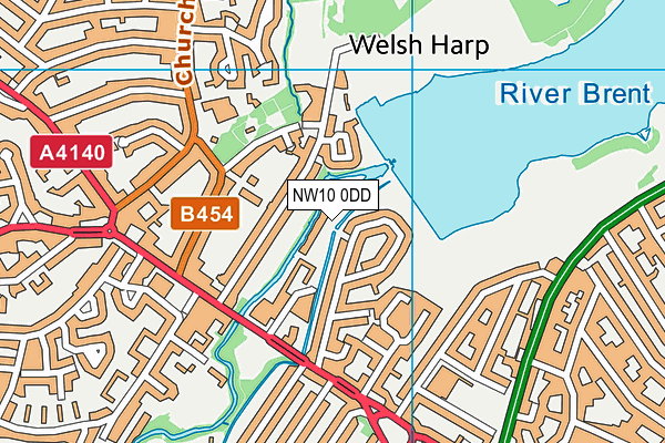 NW10 0DD map - OS VectorMap District (Ordnance Survey)