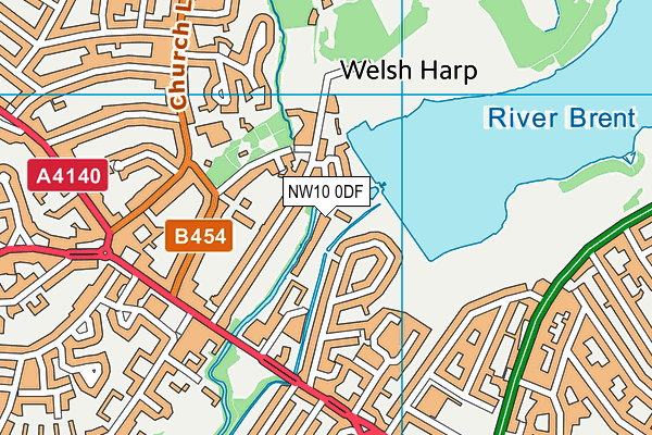 NW10 0DF map - OS VectorMap District (Ordnance Survey)