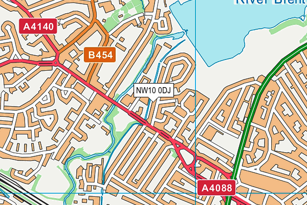 NW10 0DJ map - OS VectorMap District (Ordnance Survey)