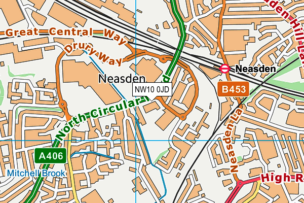 NW10 0JD map - OS VectorMap District (Ordnance Survey)