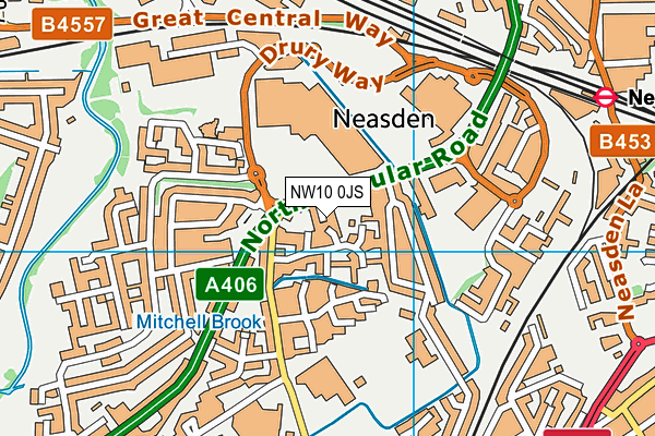 NW10 0JS map - OS VectorMap District (Ordnance Survey)