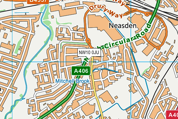 NW10 0JU map - OS VectorMap District (Ordnance Survey)
