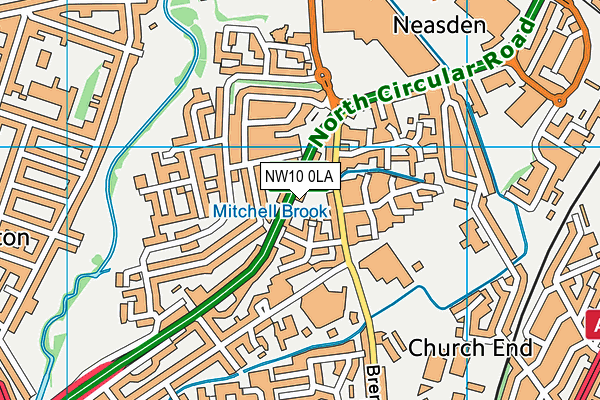 NW10 0LA map - OS VectorMap District (Ordnance Survey)