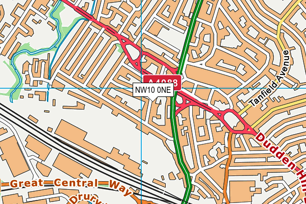 NW10 0NE map - OS VectorMap District (Ordnance Survey)