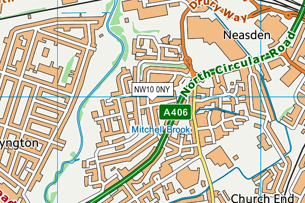 NW10 0NY map - OS VectorMap District (Ordnance Survey)