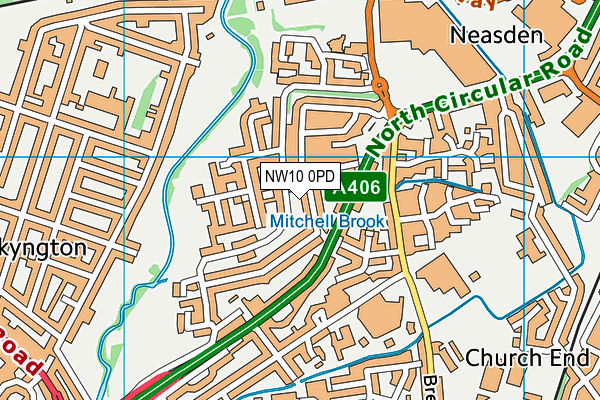 NW10 0PD map - OS VectorMap District (Ordnance Survey)