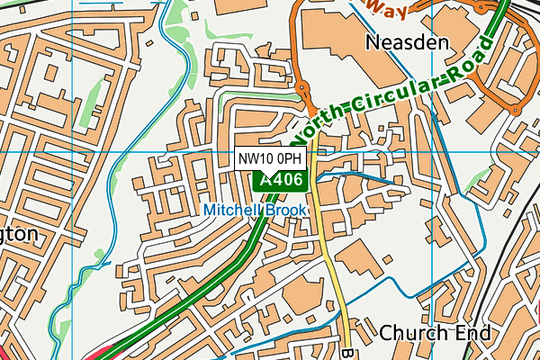 NW10 0PH map - OS VectorMap District (Ordnance Survey)