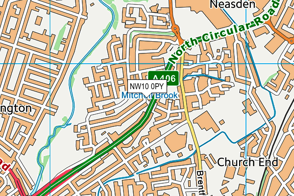 NW10 0PY map - OS VectorMap District (Ordnance Survey)