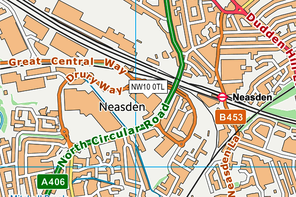 NW10 0TL map - OS VectorMap District (Ordnance Survey)