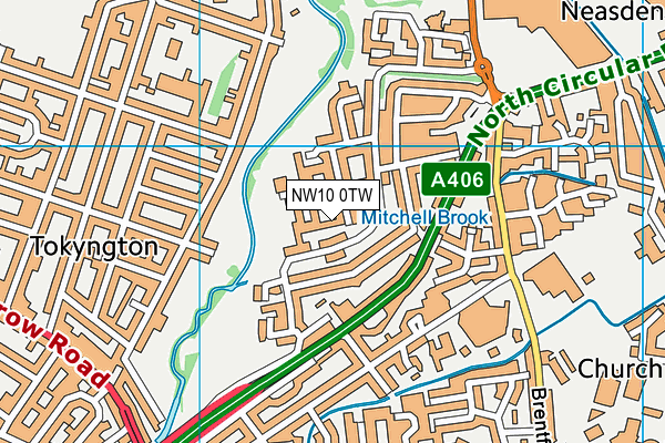 NW10 0TW map - OS VectorMap District (Ordnance Survey)