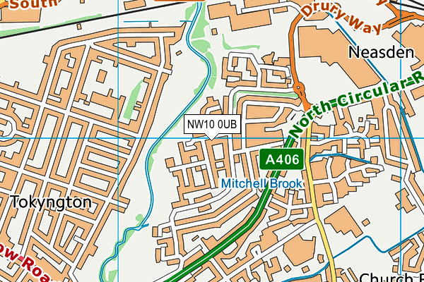 NW10 0UB map - OS VectorMap District (Ordnance Survey)