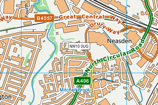 NW10 0UG map - OS VectorMap District (Ordnance Survey)