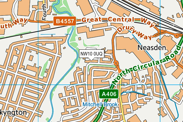 NW10 0UQ map - OS VectorMap District (Ordnance Survey)