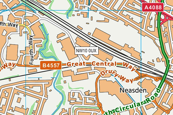 NW10 0UX map - OS VectorMap District (Ordnance Survey)