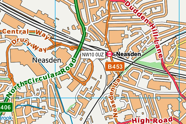 NW10 0UZ map - OS VectorMap District (Ordnance Survey)