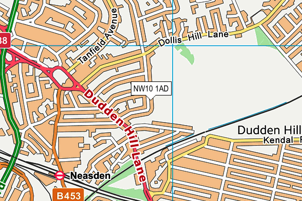 NW10 1AD map - OS VectorMap District (Ordnance Survey)