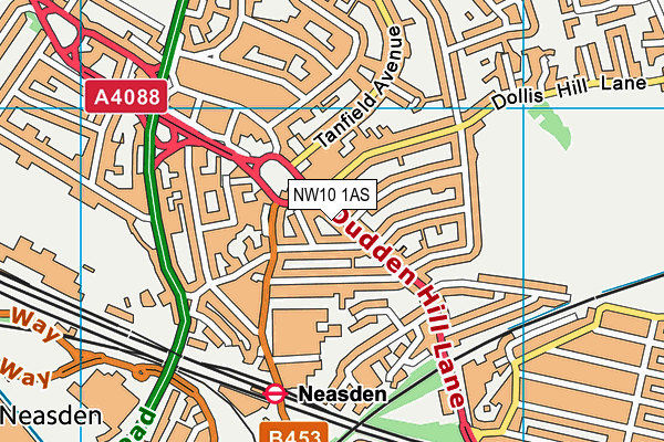 NW10 1AS map - OS VectorMap District (Ordnance Survey)