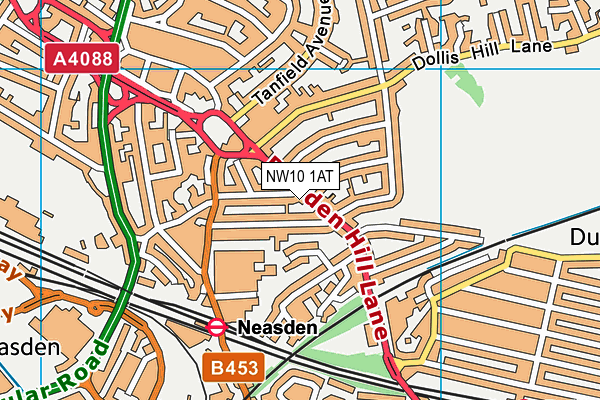 NW10 1AT map - OS VectorMap District (Ordnance Survey)