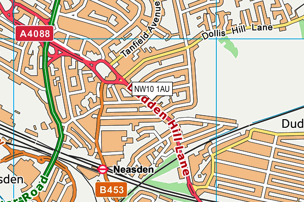 NW10 1AU map - OS VectorMap District (Ordnance Survey)