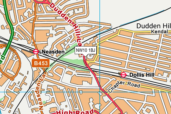 NW10 1BJ map - OS VectorMap District (Ordnance Survey)