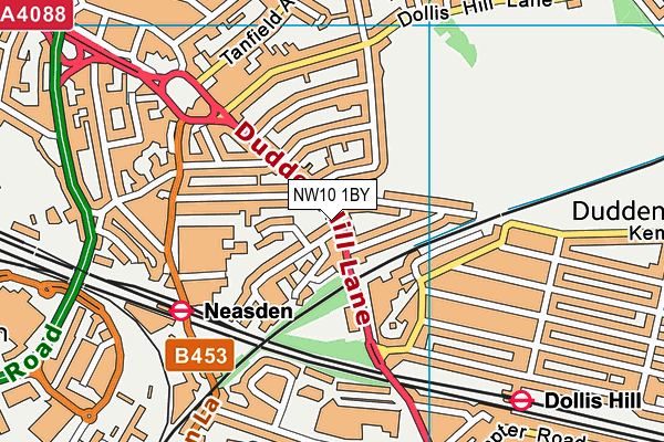 NW10 1BY map - OS VectorMap District (Ordnance Survey)