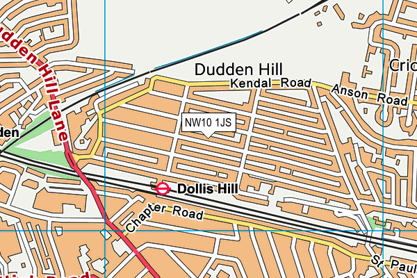 NW10 1JS map - OS VectorMap District (Ordnance Survey)