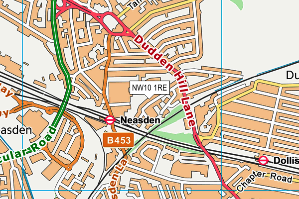 NW10 1RE map - OS VectorMap District (Ordnance Survey)