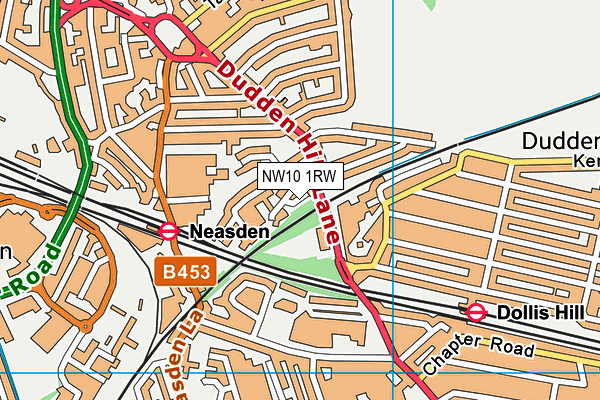 NW10 1RW map - OS VectorMap District (Ordnance Survey)