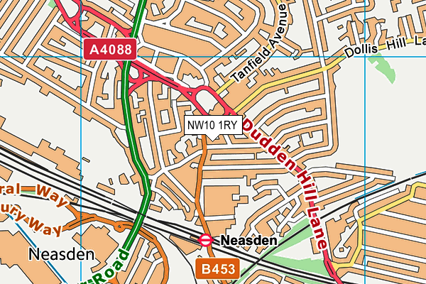 NW10 1RY map - OS VectorMap District (Ordnance Survey)