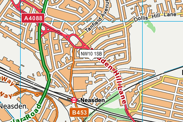 NW10 1SB map - OS VectorMap District (Ordnance Survey)