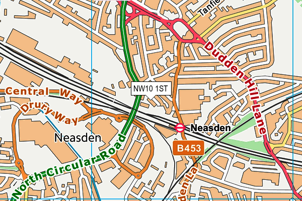 NW10 1ST map - OS VectorMap District (Ordnance Survey)