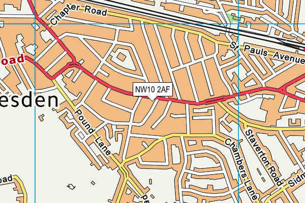NW10 2AF map - OS VectorMap District (Ordnance Survey)
