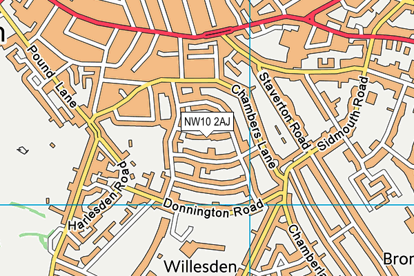 NW10 2AJ map - OS VectorMap District (Ordnance Survey)